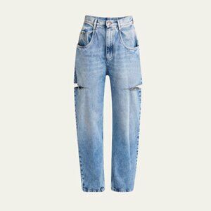MAISON MARGIELA SLASH SIDES WIDE LEG DENIM PANT SIZE IT42 US6 NWT
